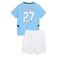 Manchester City Matheus Nunes #27 Hjemmedraktsett Barn 2024-25 Kortermet (+ Korte bukser)